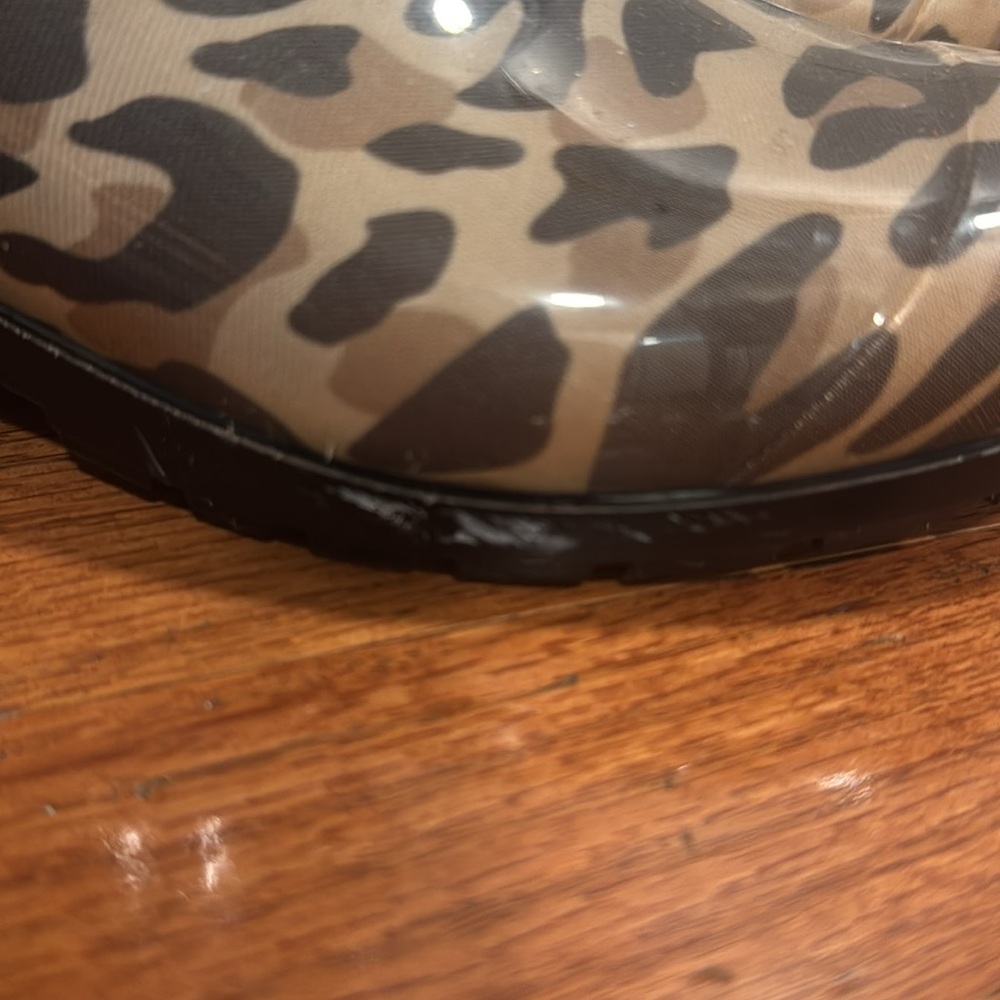 UGG Leopard Print Rain Boots in Brown and Black - Picture 3 of 12